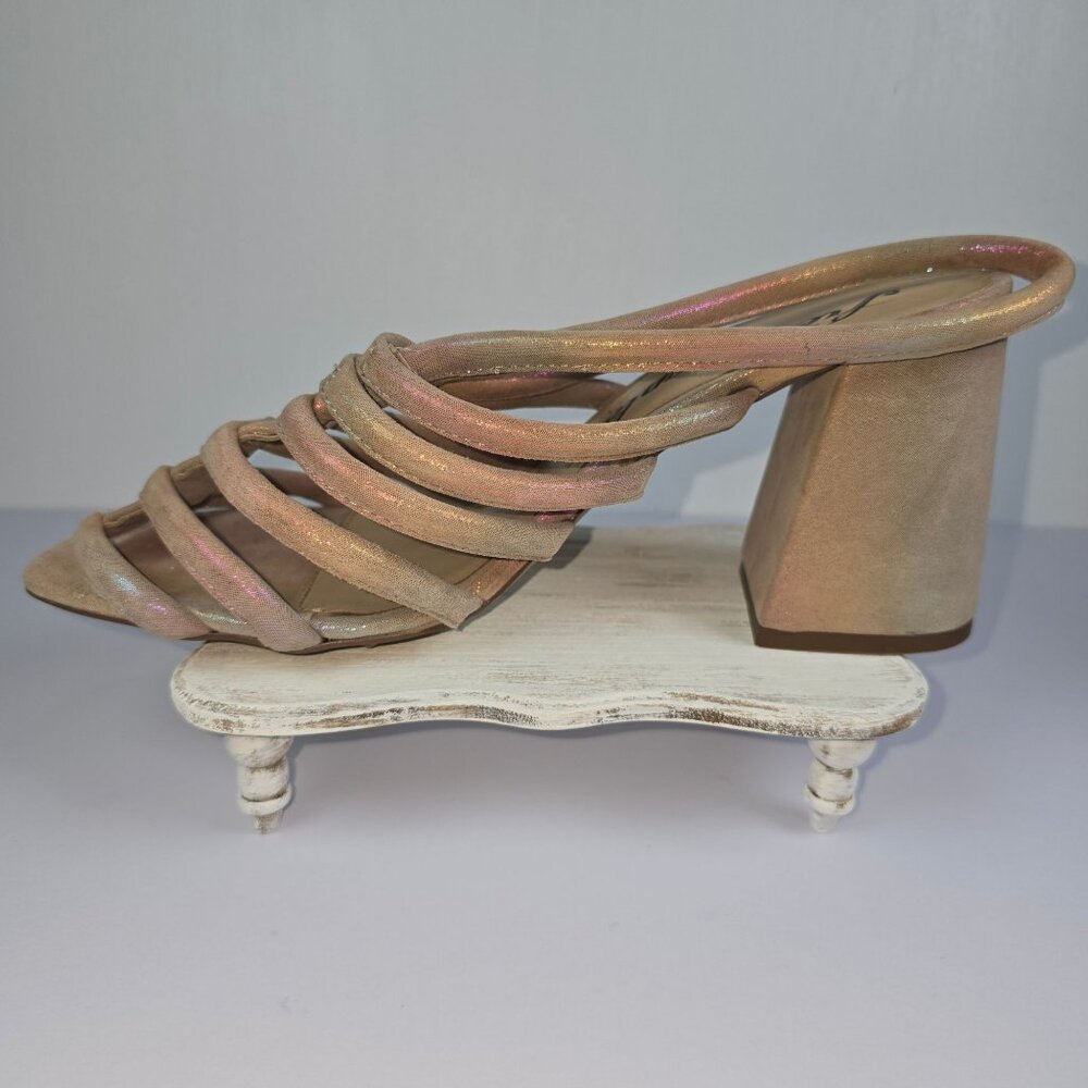 Free People Collette Cinched Rainbow Iridescent Blocked Heels, 8 (US), 38.5 NWOB - Picture 5 of 11